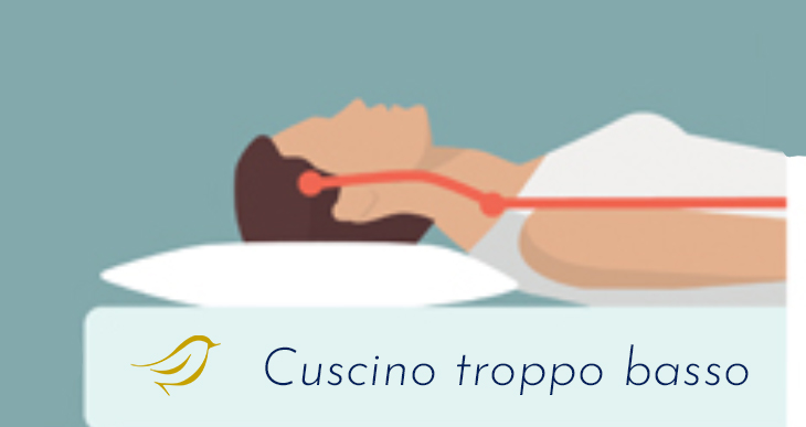 impatto sulla salute di un cuscino troppo basso quando si dorme a pancia in su